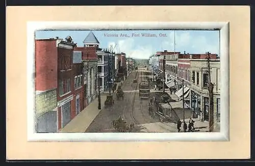 AK Fort William /Ont., Victoria Ave. with tramway