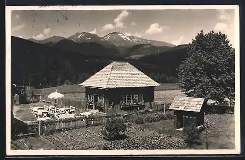 AK St. Andrä im Lungau, Jausenstation Passeggerhof am Passeggen mit Garten