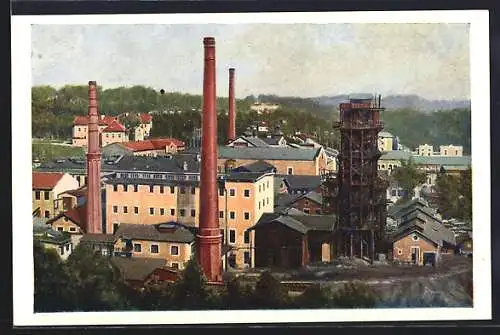 AK Laakirchen, Holzschleiferei und Kohlwehr, Beiwerk der Papierfabrik Steyrermühl