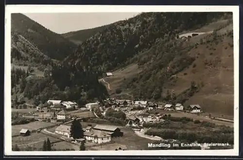 AK Mandling im Ennstale, Blick auf die Ortschaft