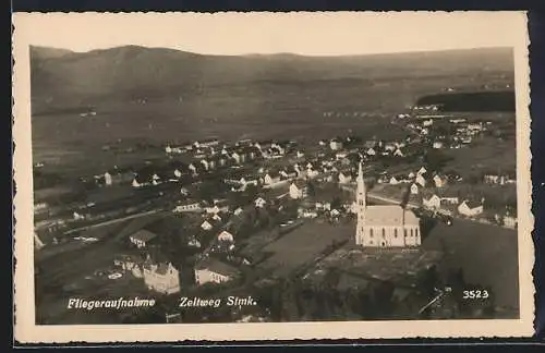 AK Zeltweg /Steiermark, Gesamtansicht vom Flugzeug aus