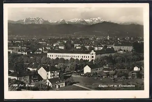 AK Klagenfurt, Totalansicht mit Krankenhaus u. Karawanken