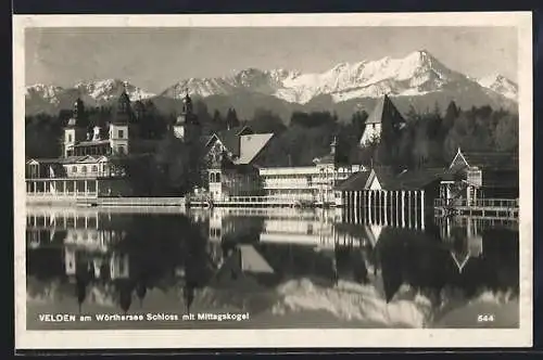 AK Velden am Wörthersee, Schloss mit Mittagskogel
