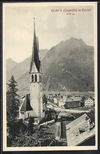 AK Längenfeld im Oetztal, Strassenpartie mit Kirche