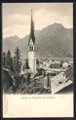 AK Längenfeld i. Oetztal, Teilansicht mit Kirche