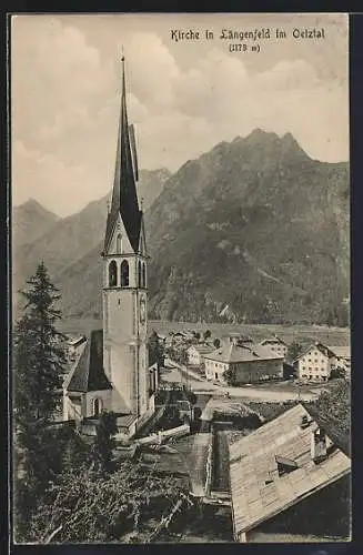 AK Längenfeld, Teilansicht mit Kirche
