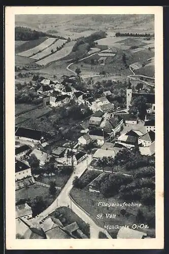 AK St. Veit i. Mühlkreis, Totalansicht, Fliegeraufnahme