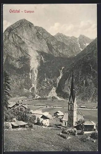 AK Tumpen /Oetztal, Teilansicht mit Kirche