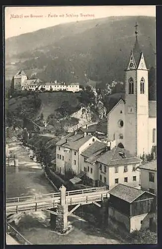 AK Matrei am Brenner, Ortsansicht mit Schloss Trautson