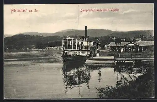 AK Pörtschach am See, Dampfschifflandestelle Wahlis