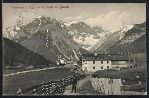 AK Gries, Teilansicht mit Obernberg und Tribulaun
