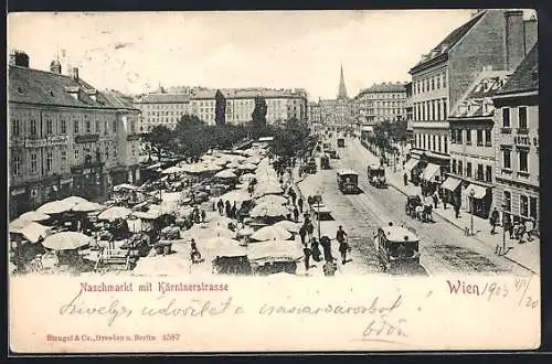 AK Wien, Naschmarkt mit Kärntnerstrasse