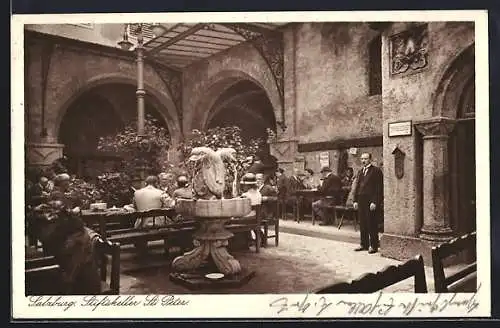 AK Salzburg, Gasthaus Stiftskeller St. Peter, Hof