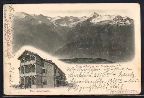 AK Schmittenhöhe, Hotel Schmittenhöhe, Blick auf den Gross-Glockner
