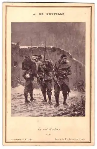 Fotografie Goupil et Cie., Paris, Gemälde: Le mot d`ordre, nach A. de Neuville