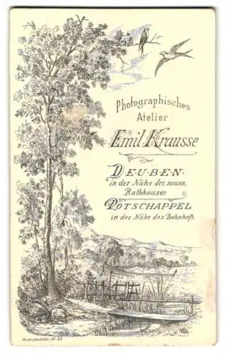 Fotografie Emil Krausse, Deuben, Naturlandschaft mit Fluss und Schwalben