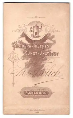Fotografie Martin Fröhlich, Flensburg, Norder Hofenden 9, Flensburger Wappen über Namen des Fotografen