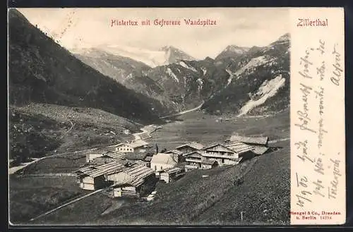 AK Hintertux, Ortsansicht mit Wandspitze