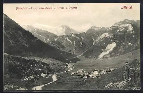AK Hintertux /Zillertal, Panorama mit Gefrorene Wand, Ferner und Olperer