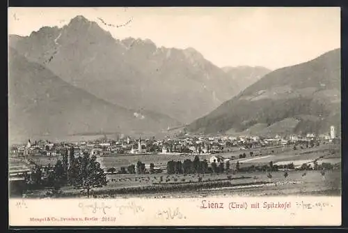 AK Lienz, Ortsansicht mit Spitzkofel
