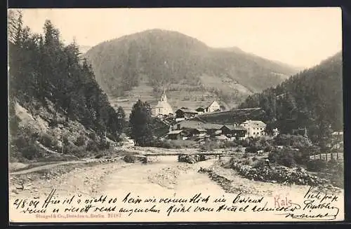 AK Kals, Blick auf den Ort und die Kirche