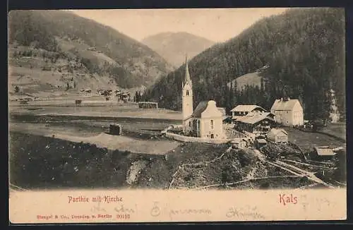 AK Kals, Teilansicht mit Kirche