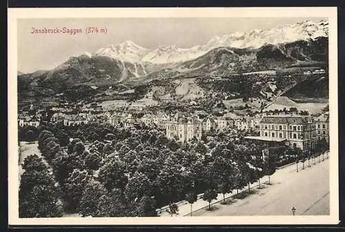 AK Innsbruck-Saggen, Teilansicht mit Strassenpartie