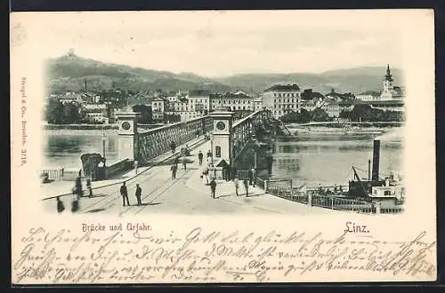 AK Linz, Brücke und Urfahr