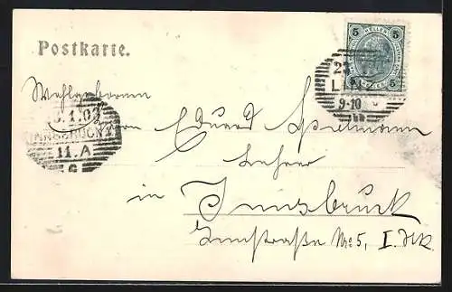 AK Linz a. D., Teilansicht mit Kirche