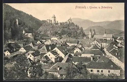 AK Friesach i. Kärnten, Teilansicht mit Petersberg
