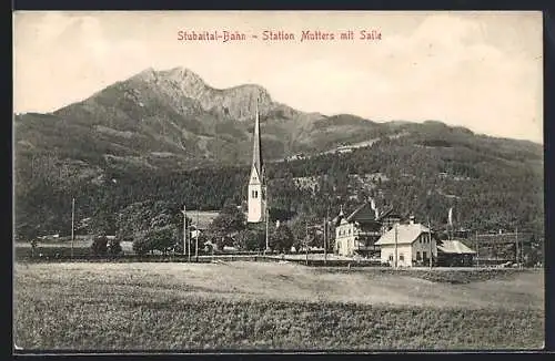 AK Mutters, Sicht zur Station mit Saile, Kirche