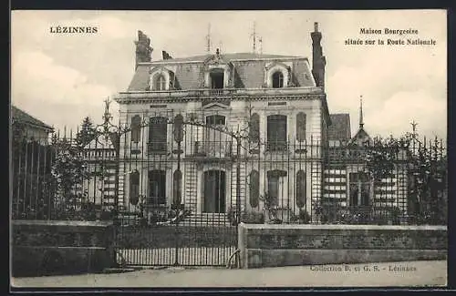 AK Lézinnes, Maison Bourgeoise située sur la Route Nationale