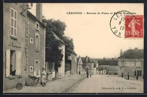 AK Lézinnes, Bureau de Poste et Banque Nationale