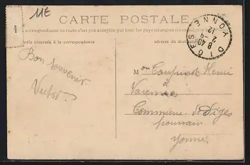 AK Lavau /Yonne, Église et arbre de la Liberté