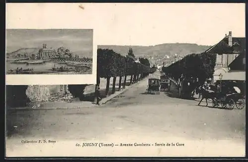 AK Joigny /Yonne, Avenue Gambetta, Sortie de la Gare