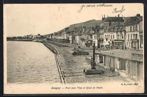 AK Joigny, Port aux Vins et Quai de Paris