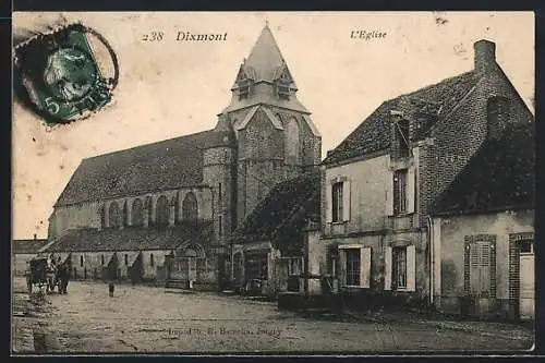 AK Dixmont, L`Église et les maisons voisines
