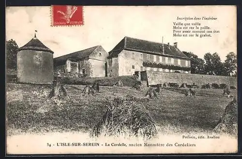 AK L`Isle-sur-Serein, La Cordelle, ancien Monastère des Cordeliers