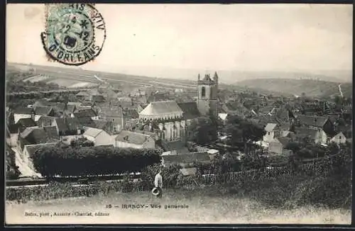 AK Irancy, Vue générale du village et de l`église dans un paysage vallonné