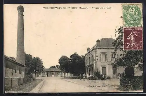 AK Villeneuve-l`Archevêque /Yonne, Avenue de la Gare