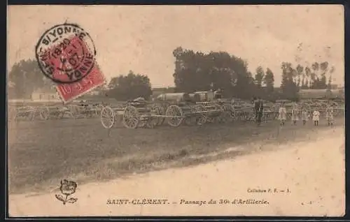 AK Saint-Clément, Passage du 30e d`Artillerie