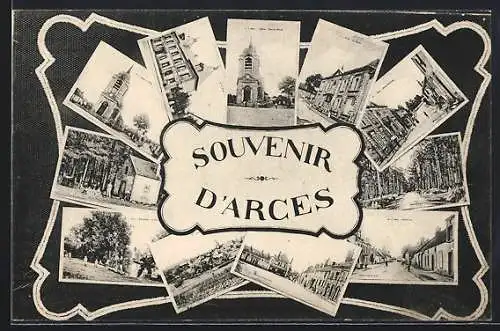 AK Arces, Souvenir d`Arces avec multiples vues du village et ses environs