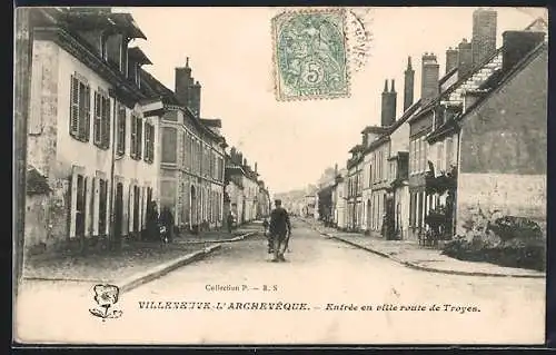 AK Villeneuve-l`Archevêque, Entrée en ville route de Troyes