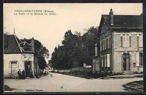 AK Theil-sur-Vanne /Yonne, La Poste et le Bureau de tabac