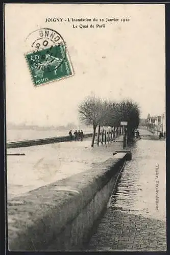 AK Joigny, L`inondation du 23 Janvier 1910, Le Quai de Paris