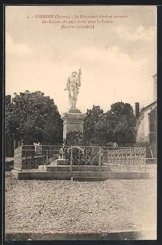 AK Sormery /Yonne, Monument aux enfants morts pour la France, Guerre 1914-1918
