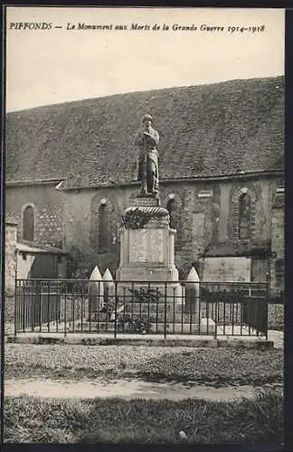 AK Piffonds, Le Monument aux Morts de la Grande Guerre 1914-1918