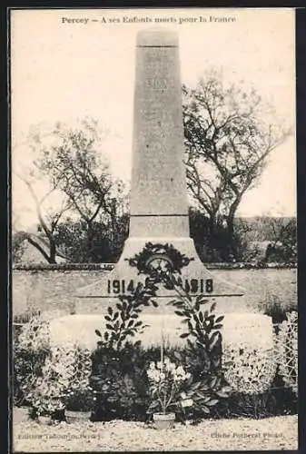 AK Percey, Monument aux enfants morts pour la France 1914-1918