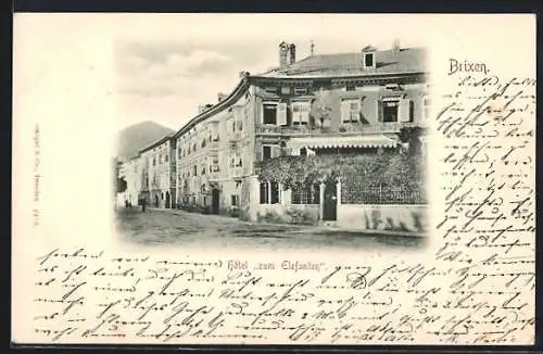 AK Brixen, Ansicht vom Hotel Zum Elefanten