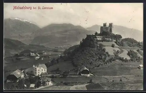 AK St. Lorenzen, Blick auf die Michaelsburg